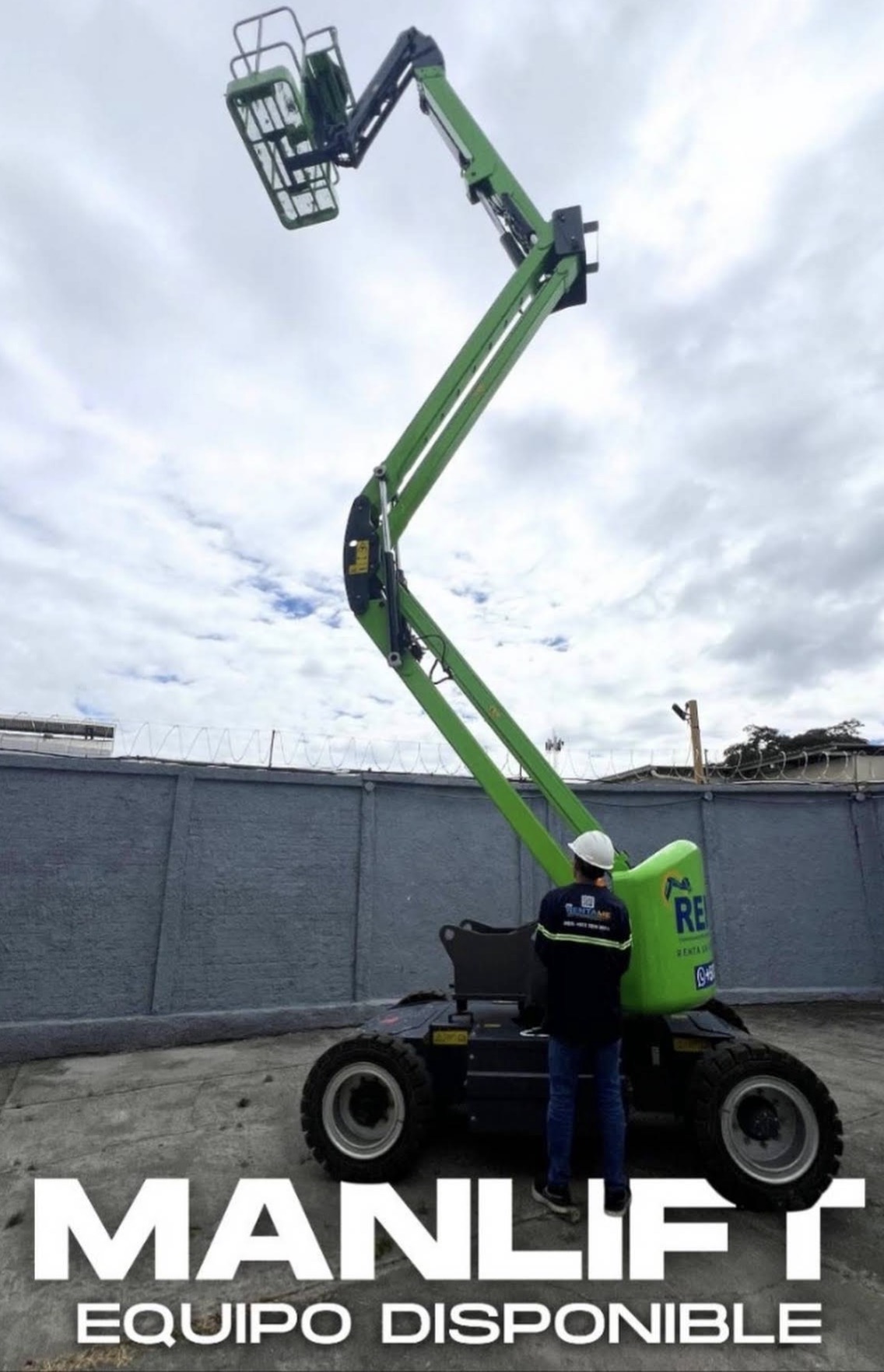 Manlift articulado disponible para renta en Rentame Guatemala